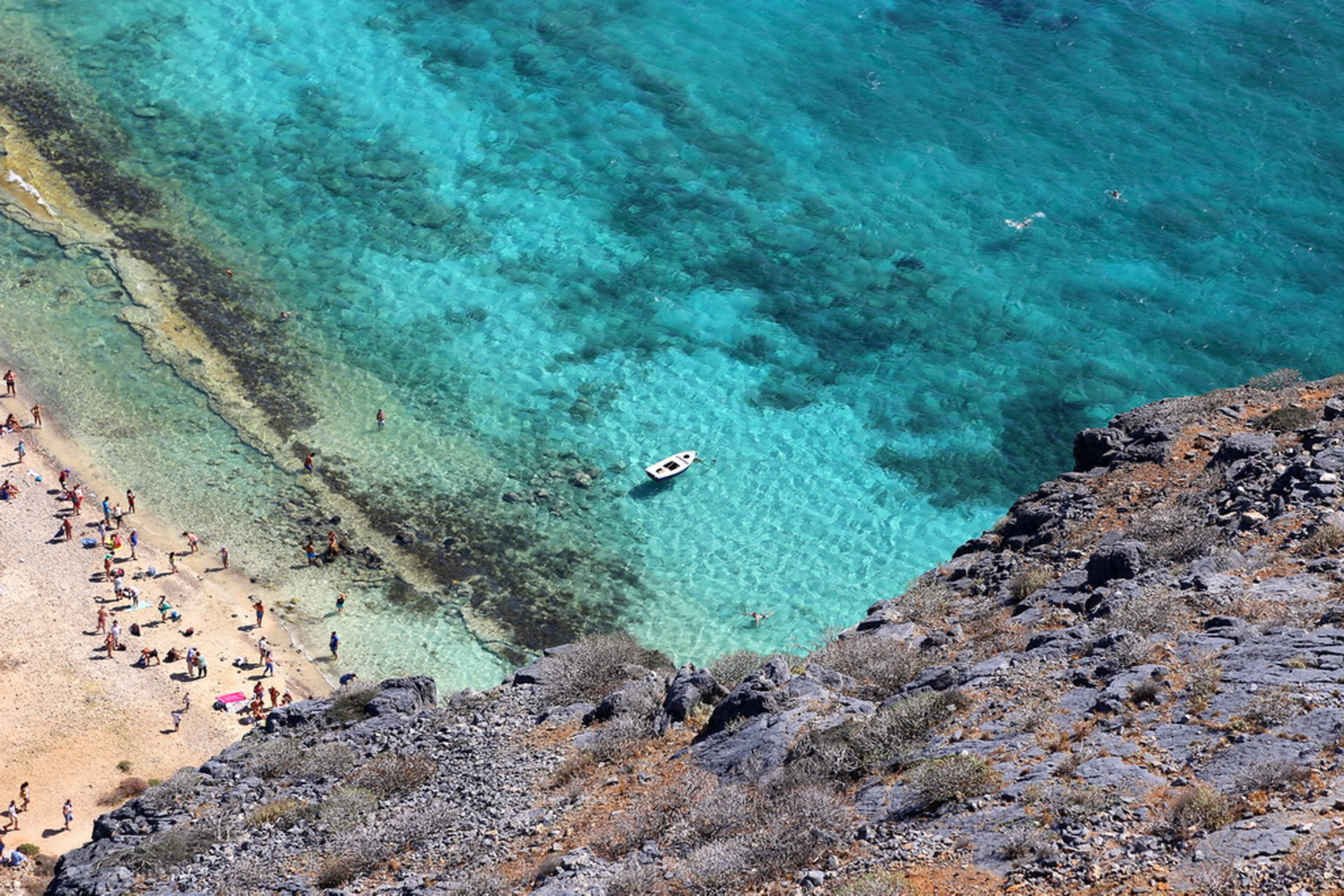 Sea view on the beach of the Gramvousa, Crete island, Greece